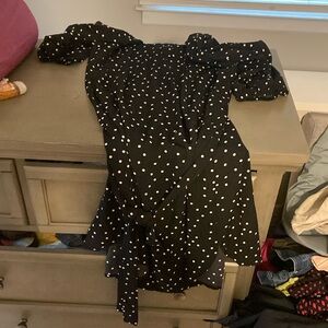 Black creamy white dress never used new with tags